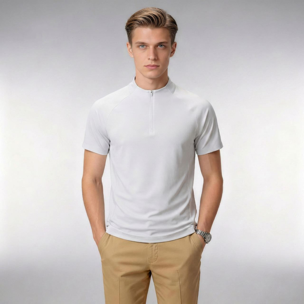 Men's Quick-Dry Zip-Up Sports Shirt